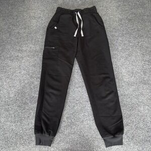 FIGS Zamora High Waisted Jogger Scrub Pants Black XXS Petite Medical Uniform